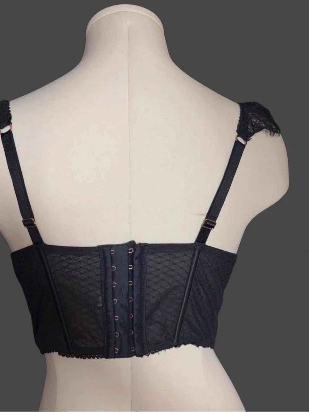 Victoria's Secret Black Lace Longline Bustier Bralette